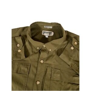 Duluth Trading Co Untucked Green Long Sleeve Vented Shirt Sz 2XL Roll Up Fishing